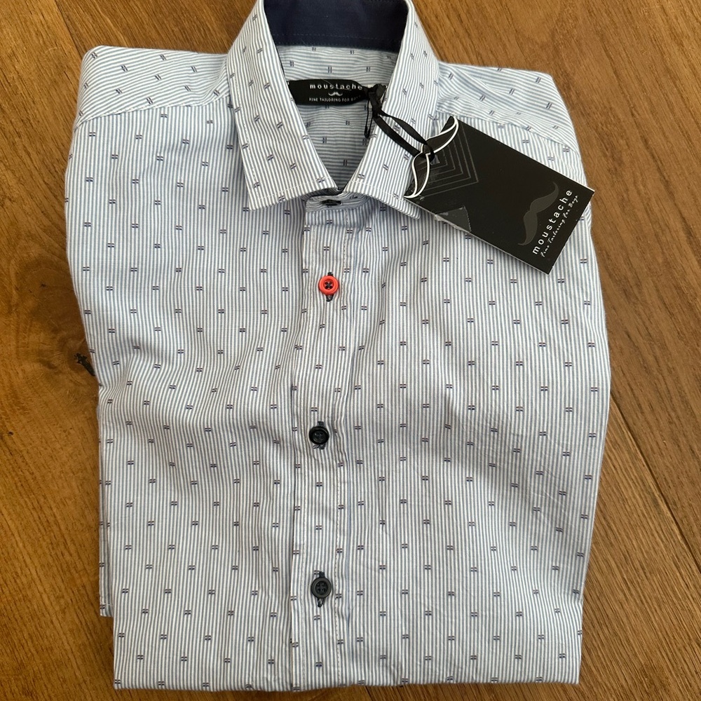 Kid’s Blue Patterned Shirt by Moustache size Boy 12 years old